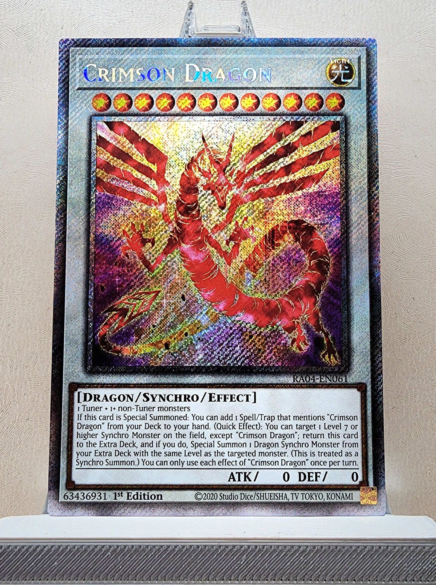Yugioh! 1x Crimson Dragon (RA04 - Platinum Secret Rare) 1st Edition