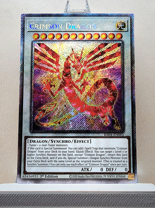 Yugioh! 1x Crimson Dragon (RA04 - Platinum Secret Rare) 1st Edition