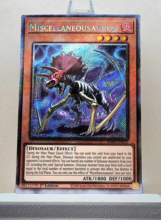Yugioh! 1x Miscellaneousaurus (RA04 - Platinum Secret Rare) 1st Edition