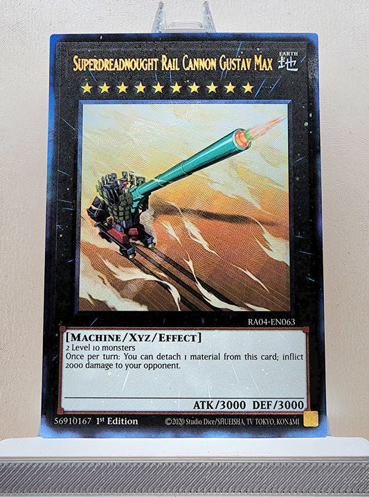 Yugioh! 1x Superdreadnought Rail Cannon Gustav Max (RA04 - Prismatic Ultimate Rare) 1st Edition