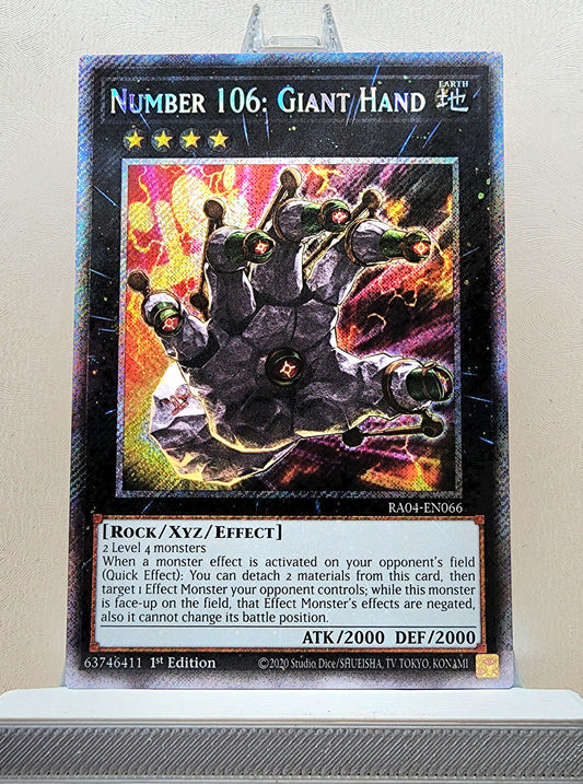 Yugioh! 1x Number 106: Giant Hand (RA04 - Platinum Secret Rare) 1st Edition