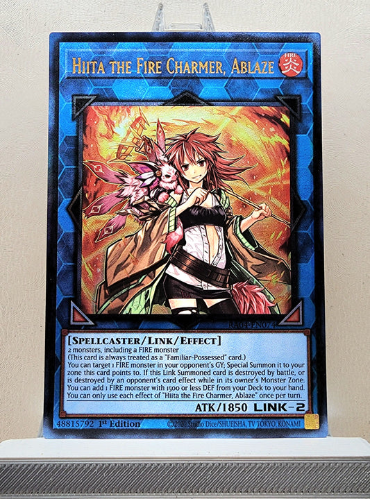 Yugioh! 1x Hiita the Fire Charmer, Ablaze (RA04 - Prismatic Ultimate Rare) 1st Edition