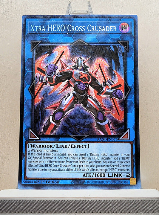 Yugioh! 1x Xtra HERO Cross Crusader (RA04 - Prismatic Collectors Rare) 1st Edition