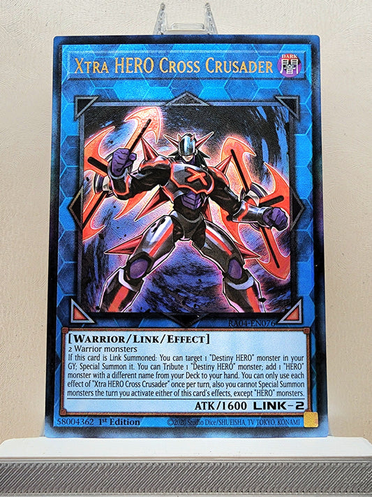 Yugioh! 1x Xtra HERO Cross Crusader (RA04 - Prismatic Ultimate Rare) 1st Edition