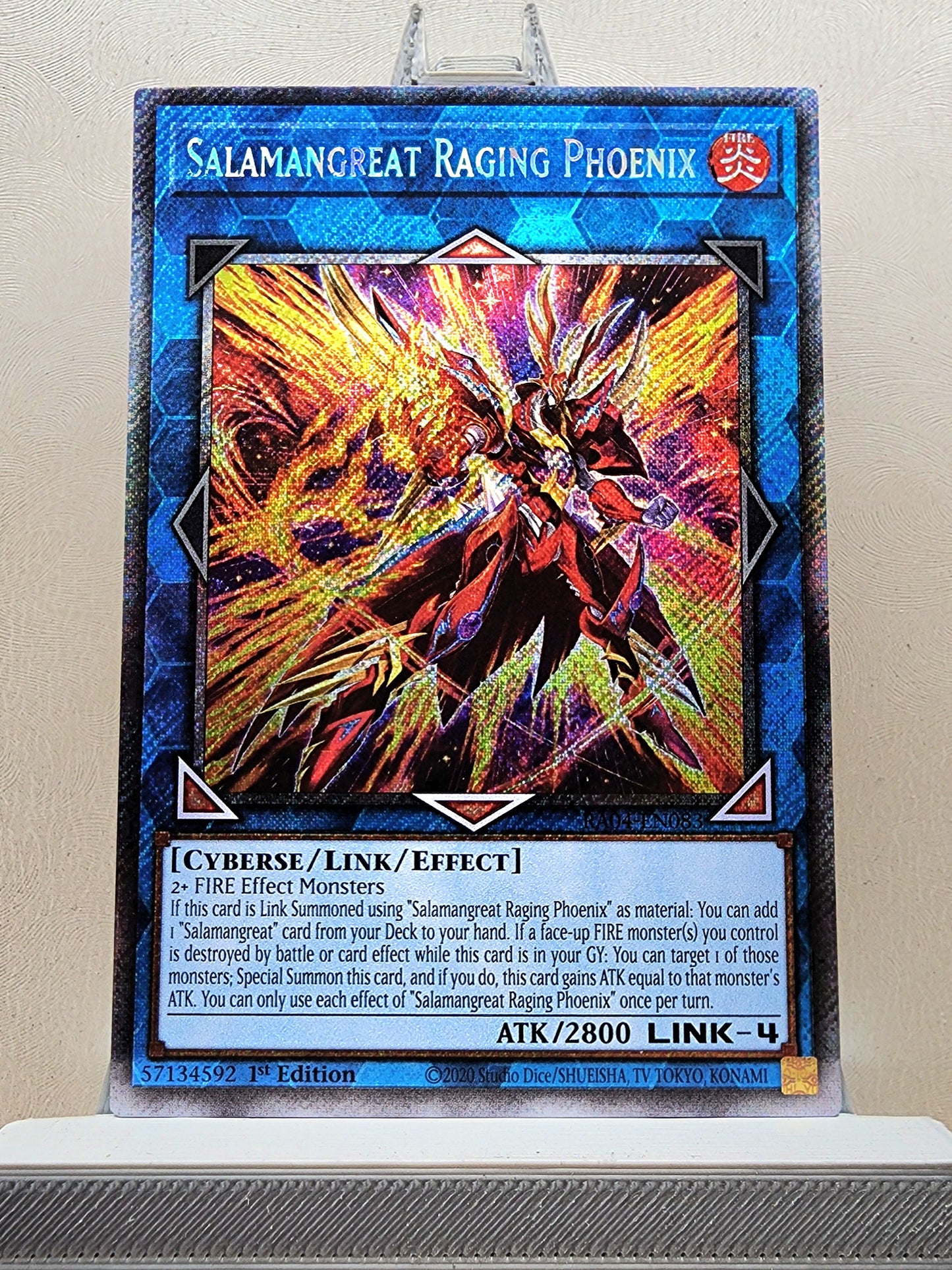 Yugioh! 1x Salamangreat Raging Phoenix (RA04 - Platinum Secret Rare) 1st Edition