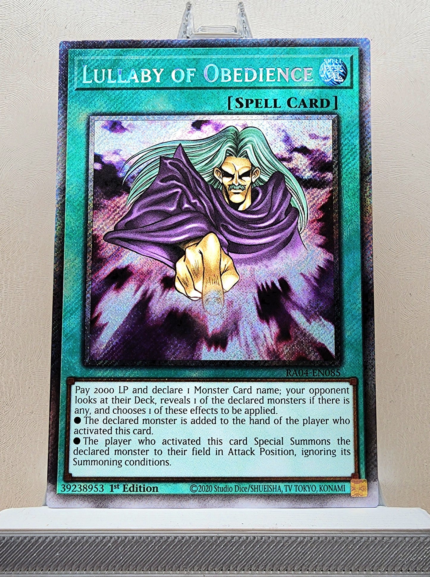 Yugioh! 1x Lullaby of Obedience (RA04 - Platinum Secret Rare) 1st Edition