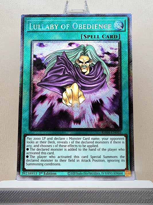 Yugioh! 1x Lullaby of Obedience (RA04 - Platinum Secret Rare) 1st Edition