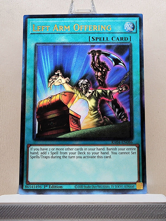 Yugioh! 1x Left Arm Offering (RA04 - Prismatic Ultimate Rare) 1st Edition