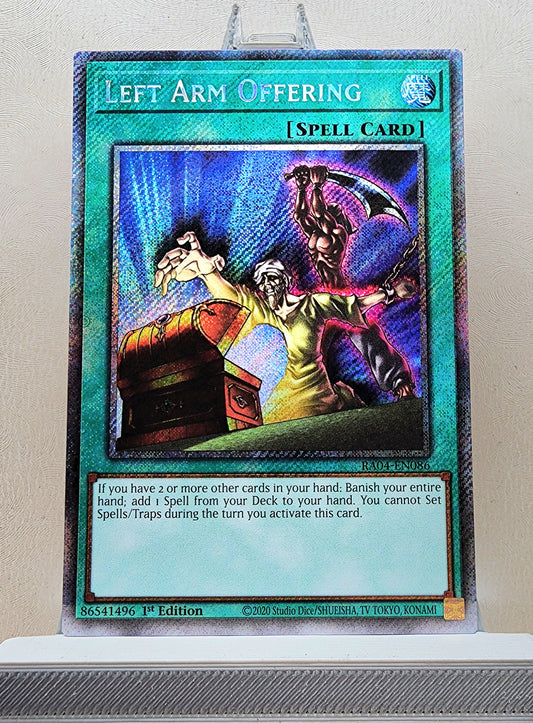 Yugioh! 1x Left Arm Offering (RA04 - Platinum Secret Rare) 1st Edition