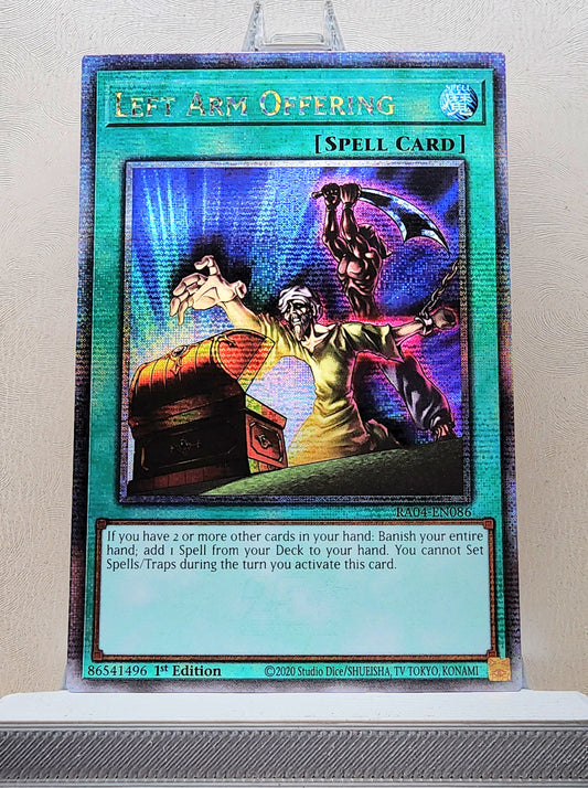 Yugioh! 1x Left Arm Offering (RA04 - Quarter Century Secret Rare) 1st Edition