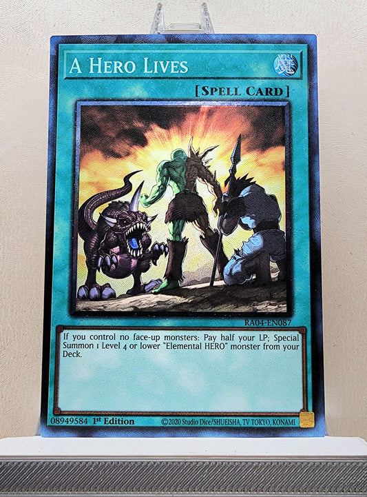 Yugioh! 1x A Hero Lives (RA04 - Prismatic Collectors Rare) 1st Edition