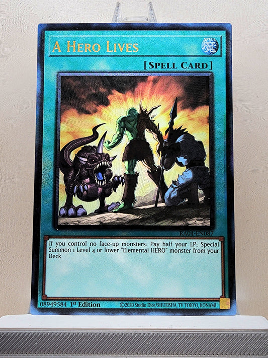 Yugioh! 1x A Hero Lives (RA04 - Prismatic Ultimate Rare) 1st Edition