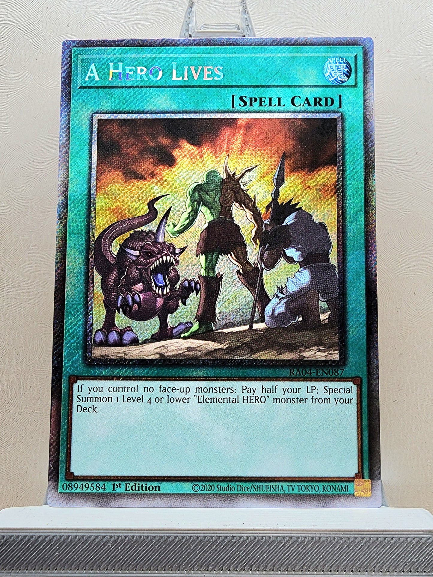 Yugioh! 1x A Hero Lives (RA04 - Platinum Secret Rare) 1st Edition