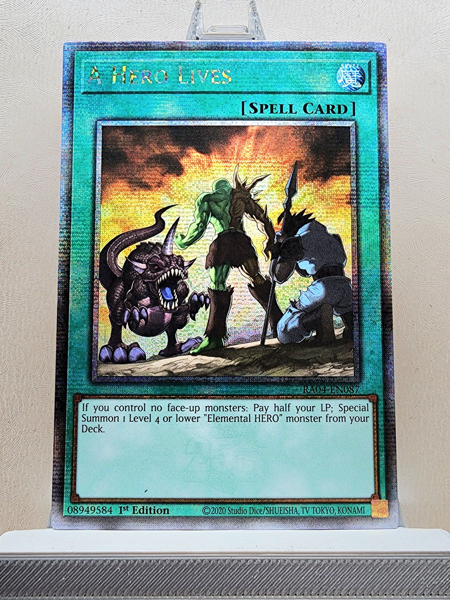 Yugioh! 1x A Hero Lives (RA04 - Quarter Century Secret Rare) 1st Edition