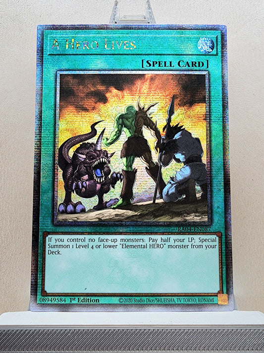 Yugioh! 1x A Hero Lives (RA04 - Quarter Century Secret Rare) 1st Edition