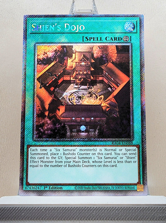Yugioh! 1x Shien's Dojo (RA04 - Platinum Secret Rare) 1st Edition