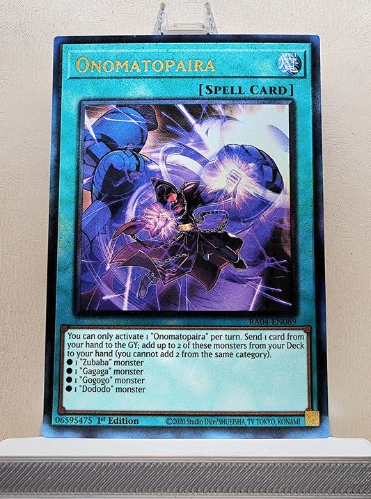Yugioh! 1x Onomatopaira (RA04 - Prismatic Ultimate Rare) 1st Edition