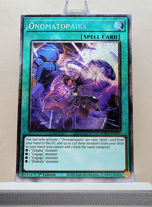 Yugioh! 1x Onomatopaira (RA04 - Platinum Secret Rare) 1st Edition