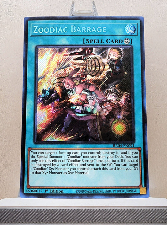 Yugioh! 1x Zoodiac Barrage (RA04 - Secret Rare) 1st Edition