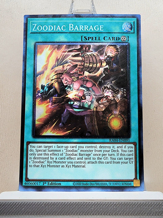 Yugioh! 1x Zoodiac Barrage (RA04 - Prismatic Collectors Rare) 1st Edition