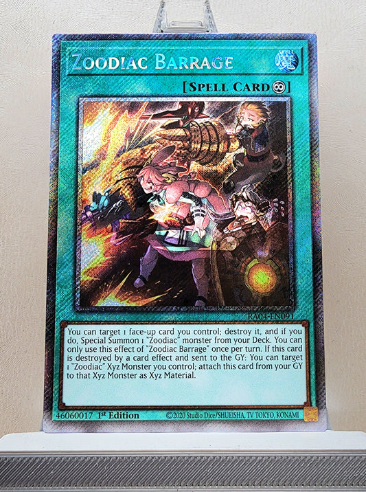 Yugioh! 1x Zoodiac Barrage (RA04 - Platinum Secret Rare) 1st Edition