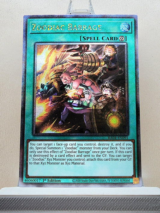 Yugioh! 1x Zoodiac Barrage (RA04 - Quarter Century Secret Rare) 1st Edition
