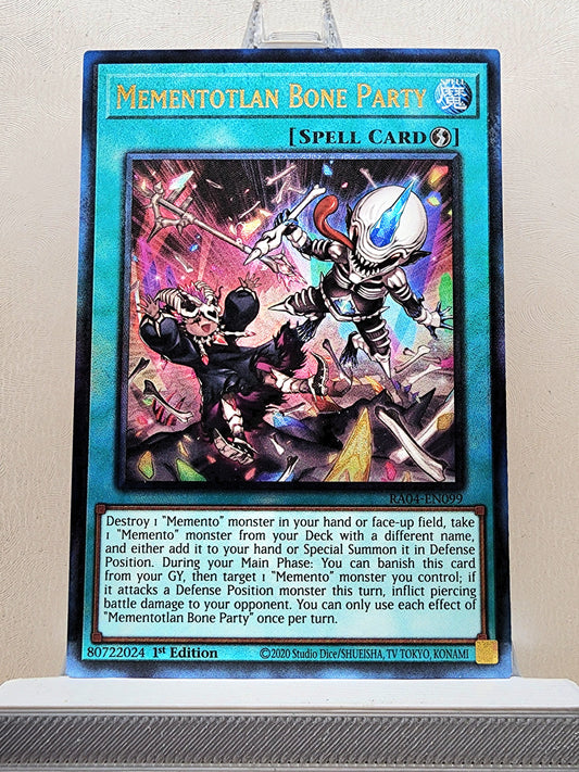 Yugioh! 1x Mementotlan Bone Party (RA04 - Prismatic Ultimate Rare) 1st Edition