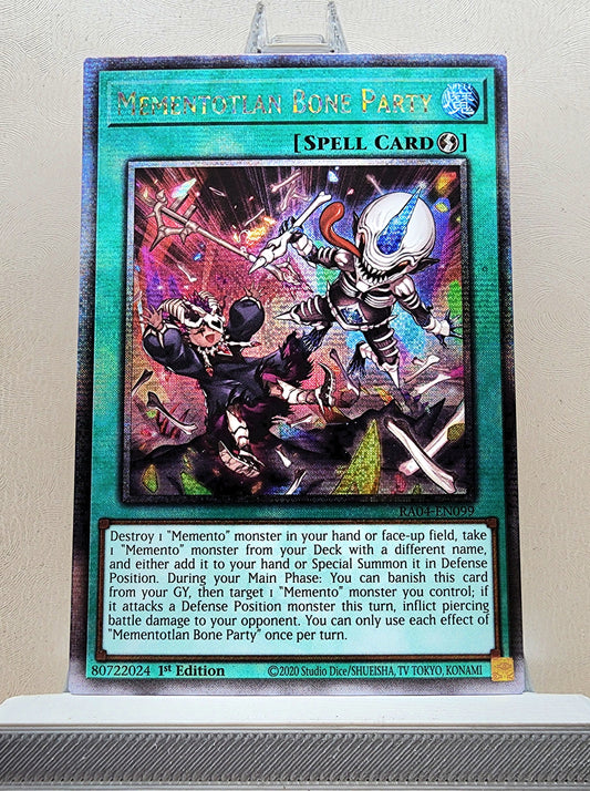 Yugioh! 1x Mementotlan Bone Party (RA04 - Quarter Century Secret Rare) 1st Edition