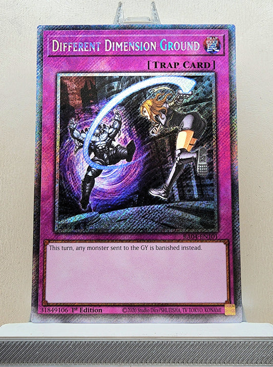 Yugioh! 1x Different Dimension Ground (RA04 - Platinum Secret Rare) 1st Edition