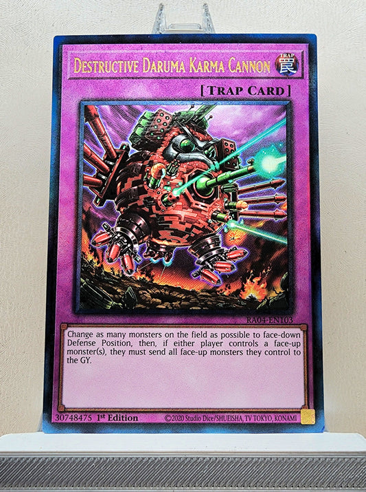 Yugioh! 1x Destructive Daruma Karma Cannon (RA04 - Prismatic Ultimate Rare) 1st Edition