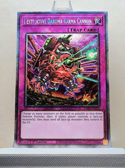 Yugioh! 1x Destructive Daruma Karma Cannon (RA04 - Platinum Secret Rare) 1st Edition