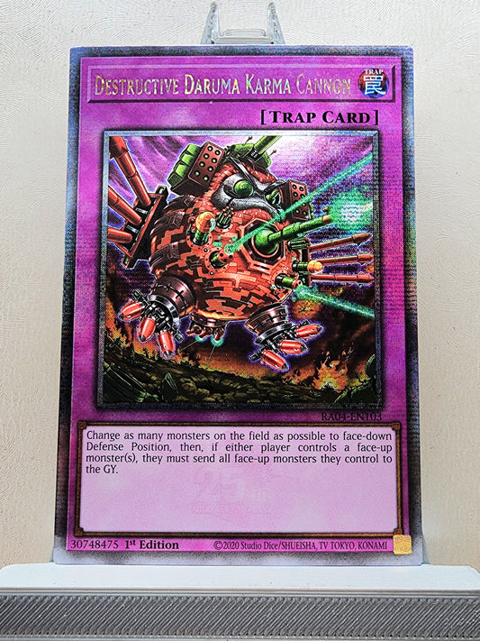 Yugioh! 1x Destructive Daruma Karma Cannon (RA04 - Quarter Century Secret Rare) 1st Edition