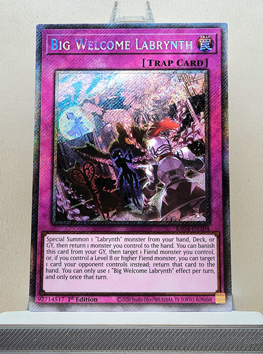 Yugioh! 1x Big Welcome Labrynth (RA04 - Platinum Secret Rare) 1st Edition
