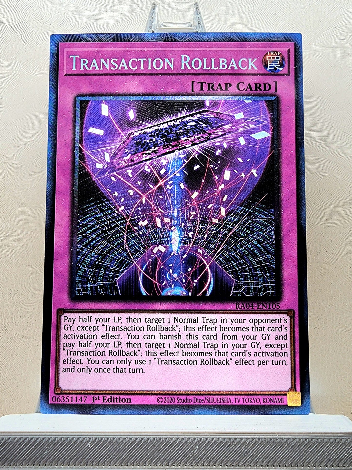 Yugioh! 1x Transaction Rollback (RA04 - Prismatic Collectors Rare) 1st Edition