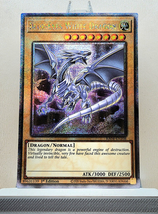 Yugioh! 1x Blue-Eyes White Dragon 8th Art (RA04 - Quarter Century Secret Rare) 1st Edition