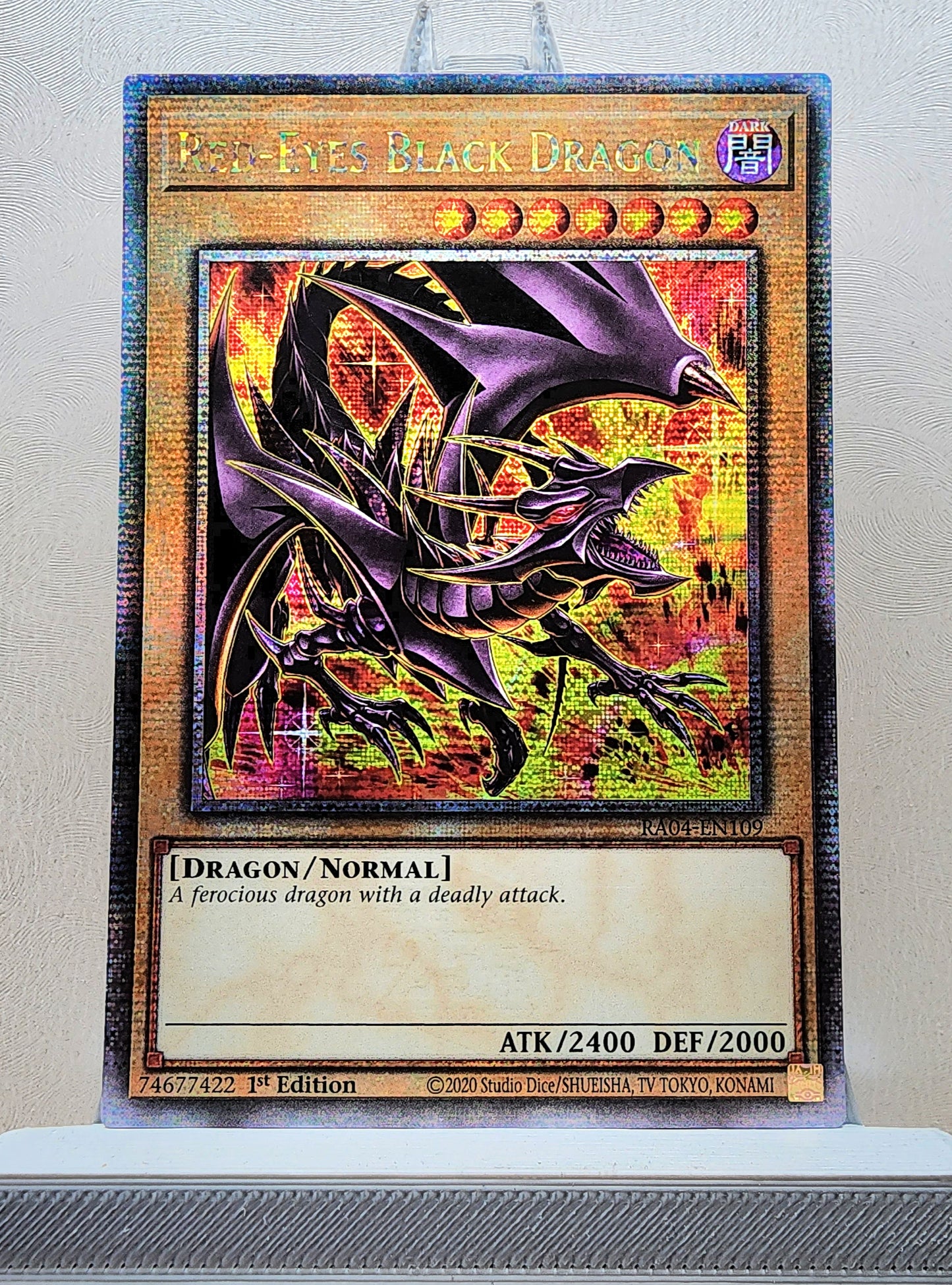 Yugioh! 1x Red-Eyes Black Dragon 8th Art (RA04 - Quarter Century Secret Rare) 1st Edition