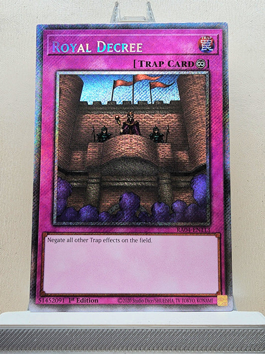Yugioh! 1x Royal Decree (RA04 - Platinum Secret Rare) 1st Edition