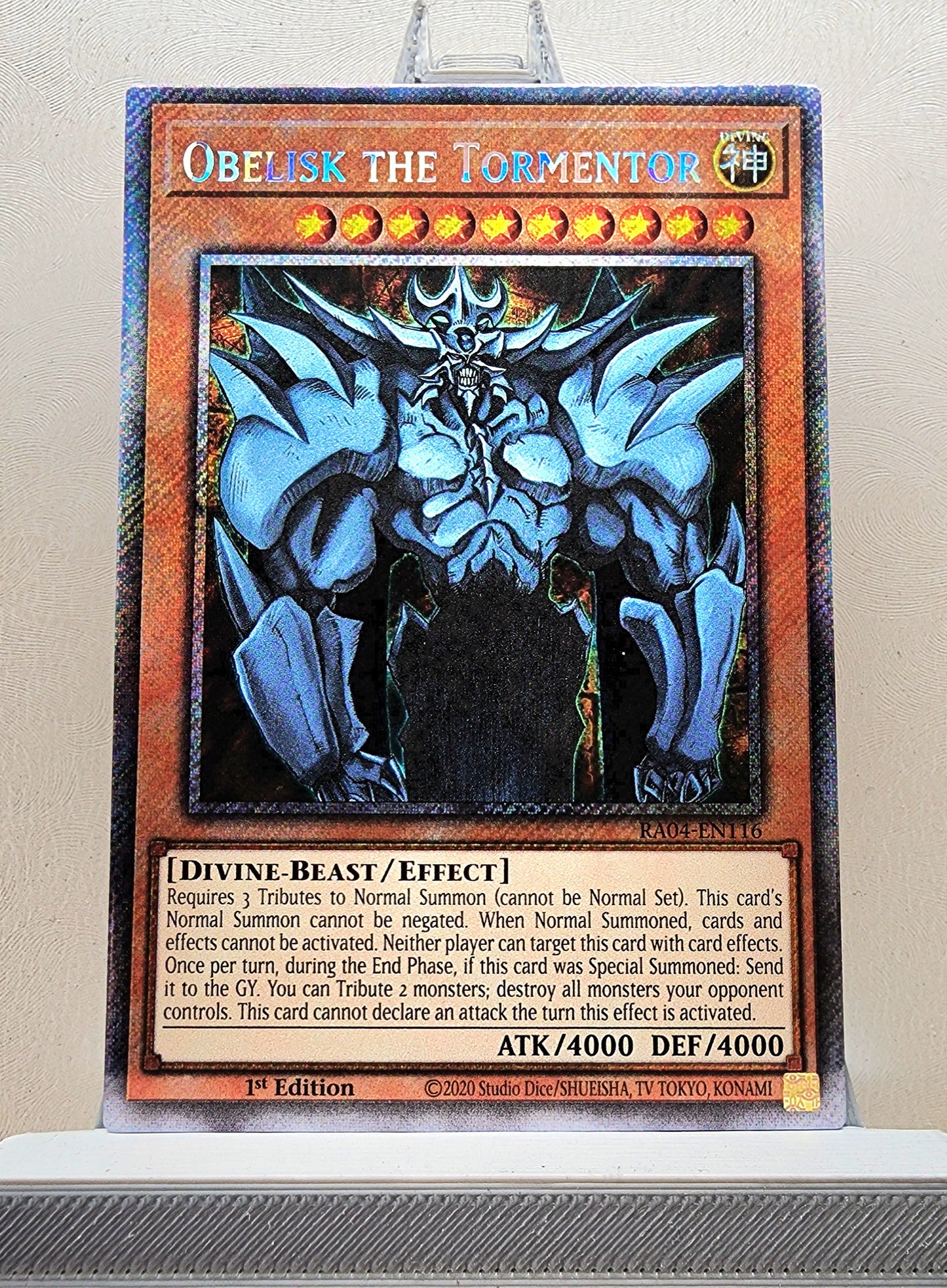 Yugioh! 1x Obelisk the Tormentor (RA04 - Platinum Secret Rare) 1st Edition
