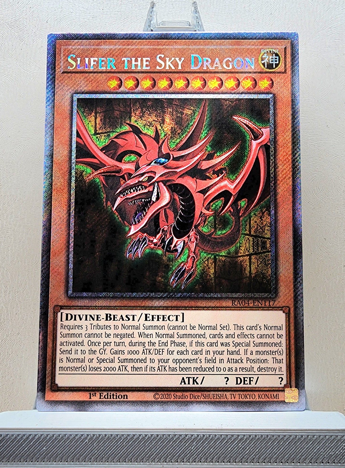 Yugioh! 1x Slifer the Sky Dragon (RA04 - Platinum Secret Rare) 1st Edition