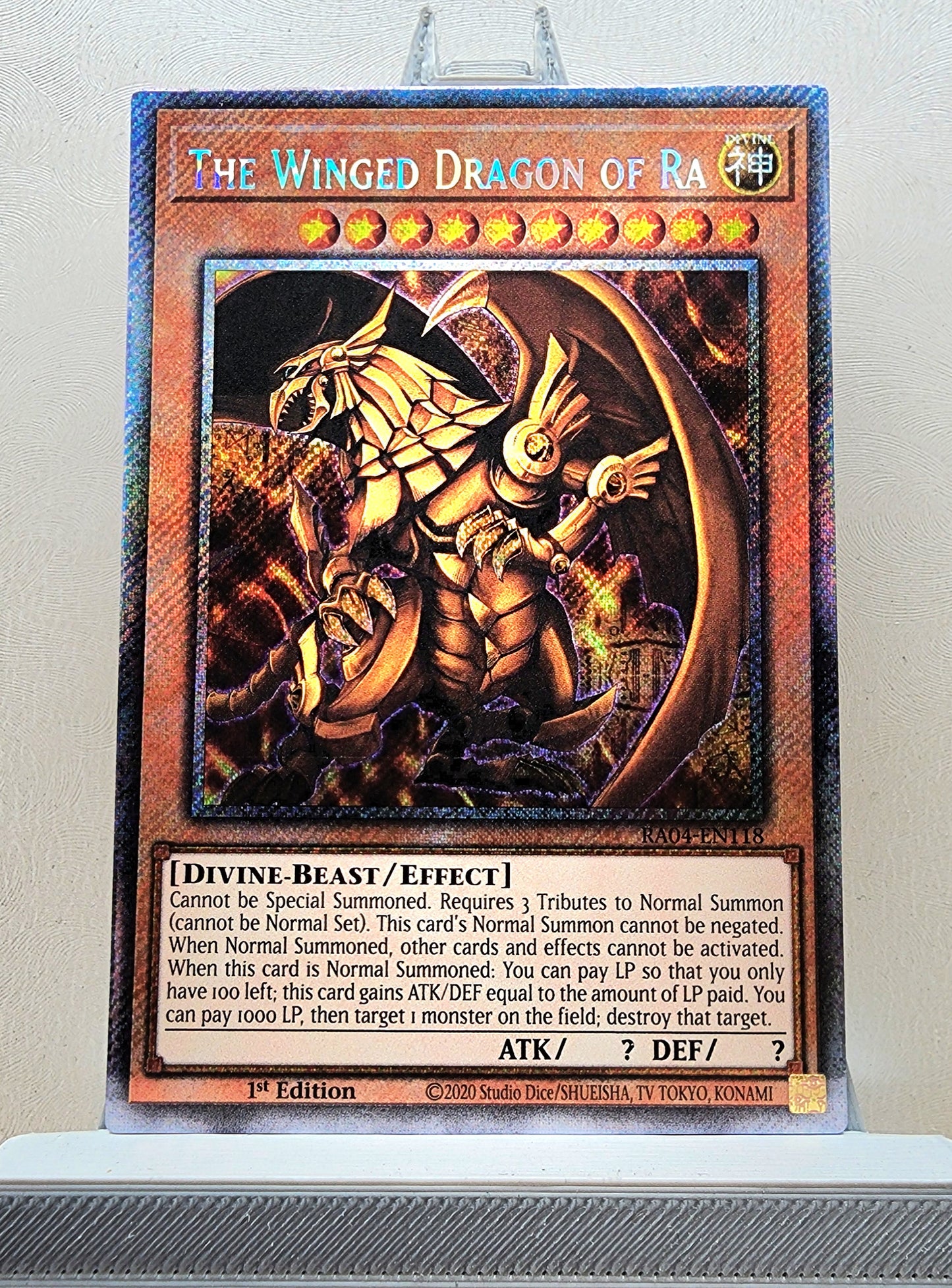 Yugioh! 1x The Winged Dragon of Ra (RA04 - Platinum Secret Rare) 1st Edition