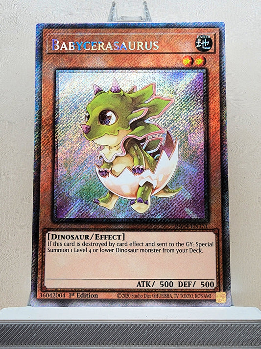 Yugioh! 1x Babycerasaurus (RA04 - Platinum Secret Rare) 1st Edition