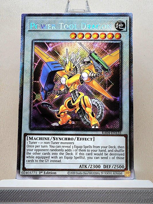 Yugioh! 1x Power Tool Dragon (RA04 - Platinum Secret Rare) 1st Edition