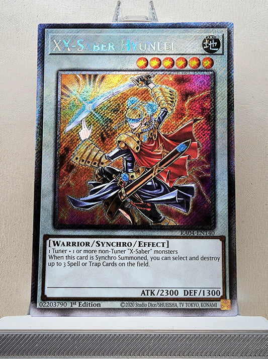 Yugioh! 1x XX-Saber Hyunlei (RA04 - Platinum Secret Rare) 1st Edition