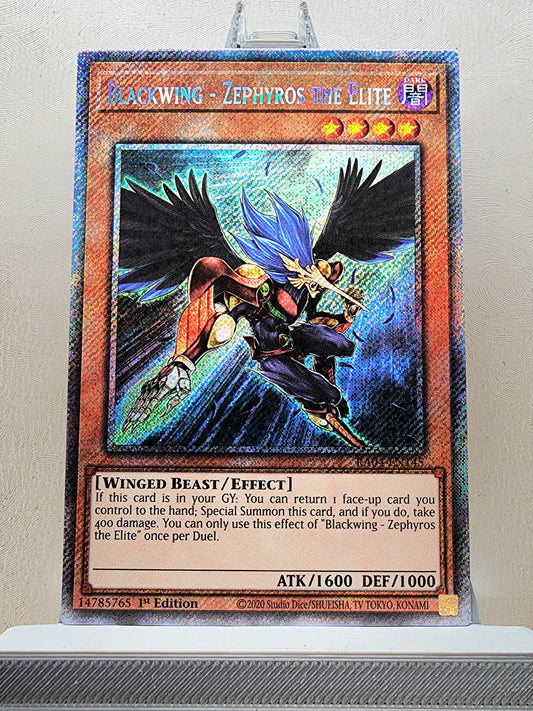 Yugioh! 1x Blackwing - Zephyros the Elite (RA04 - Platinum Secret Rare) 1st Edition