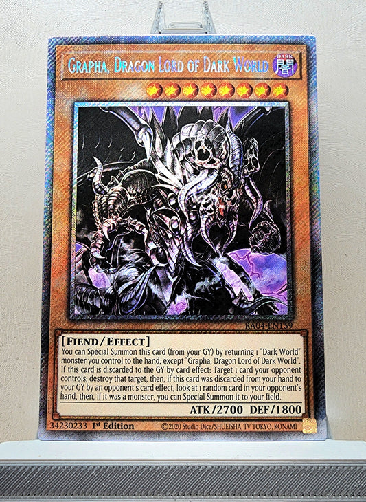 Yugioh! 1x Grapha, Dragon Lord of Dark World (RA04 - Platinum Secret Rare) 1st Edition