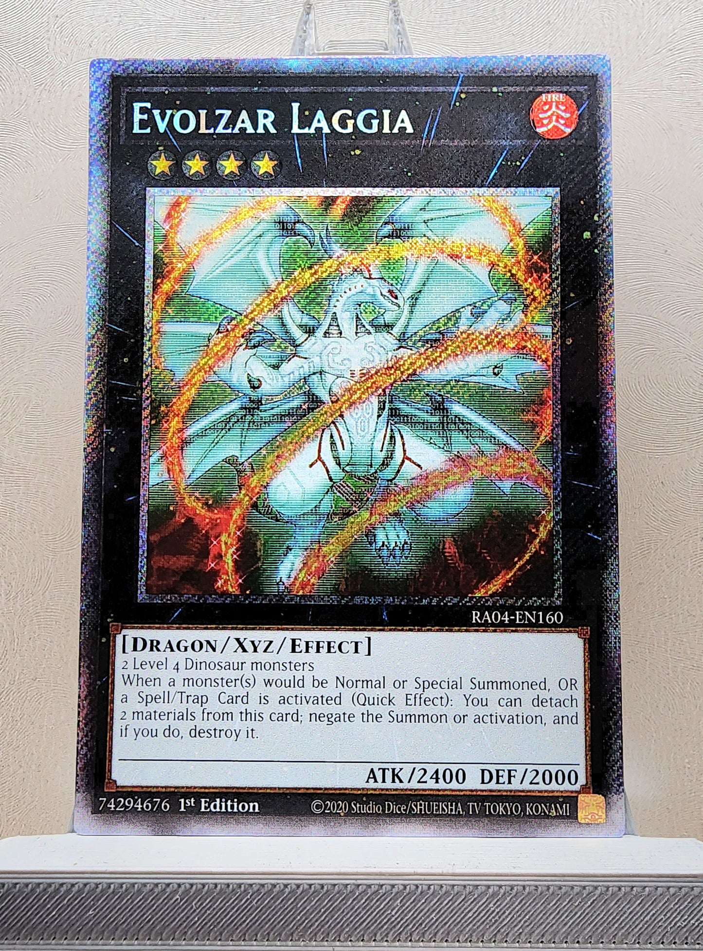 Yugioh! 1x Evolzar Laggia (RA04 - Platinum Secret Rare) 1st Edition
