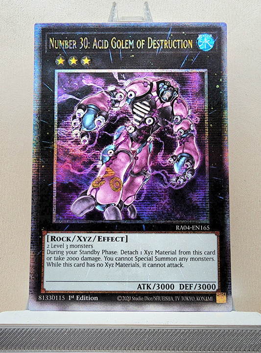 Yugioh! 1x Number 30: Acid Golem of Destruction (RA04 - Quarter Century Secret Rare) 1st Edition