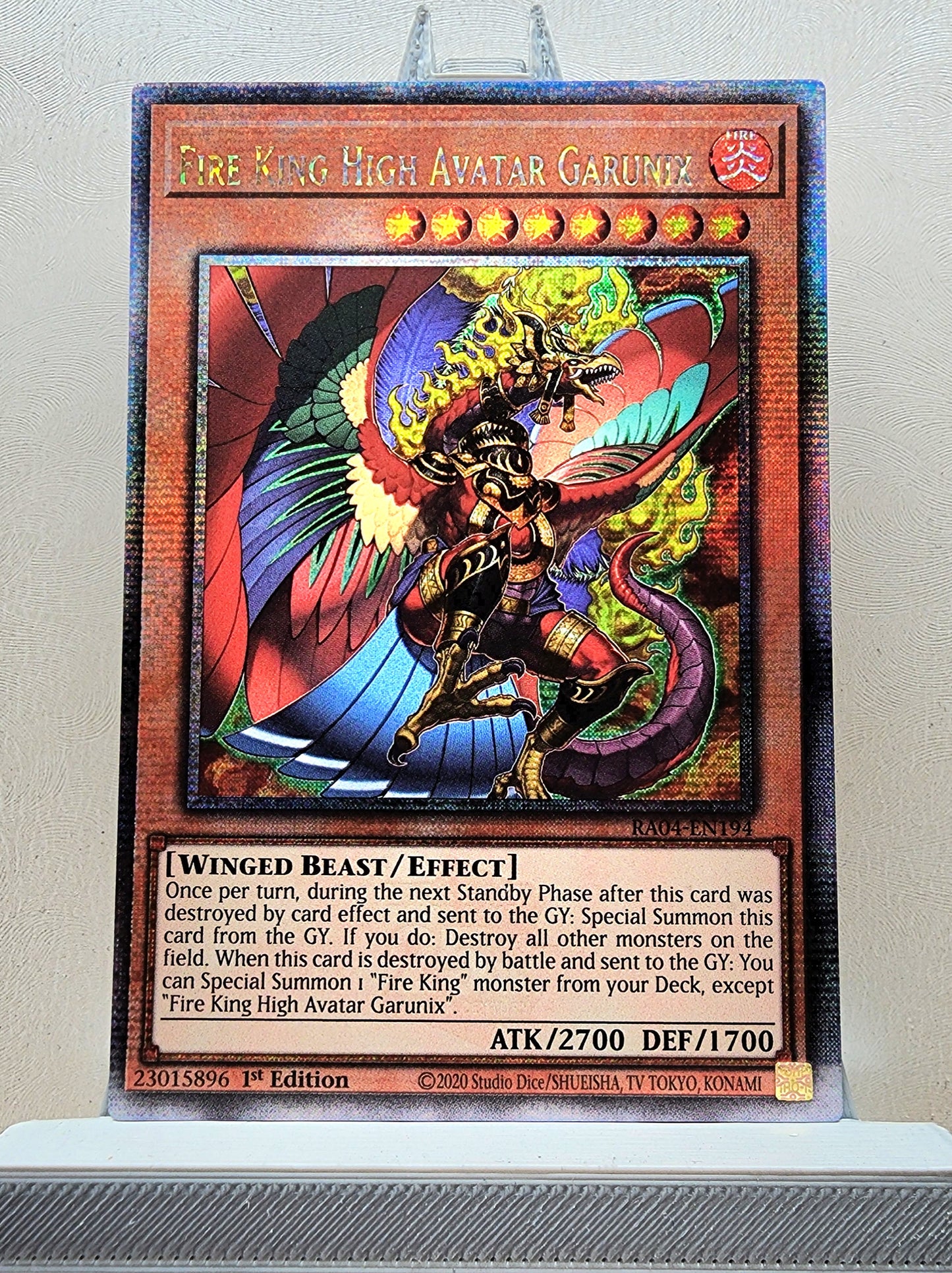 Yugioh! 1x Fire King High Avatar Garunix (RA04 - Quarter Century Secret Rare) 1st Edition