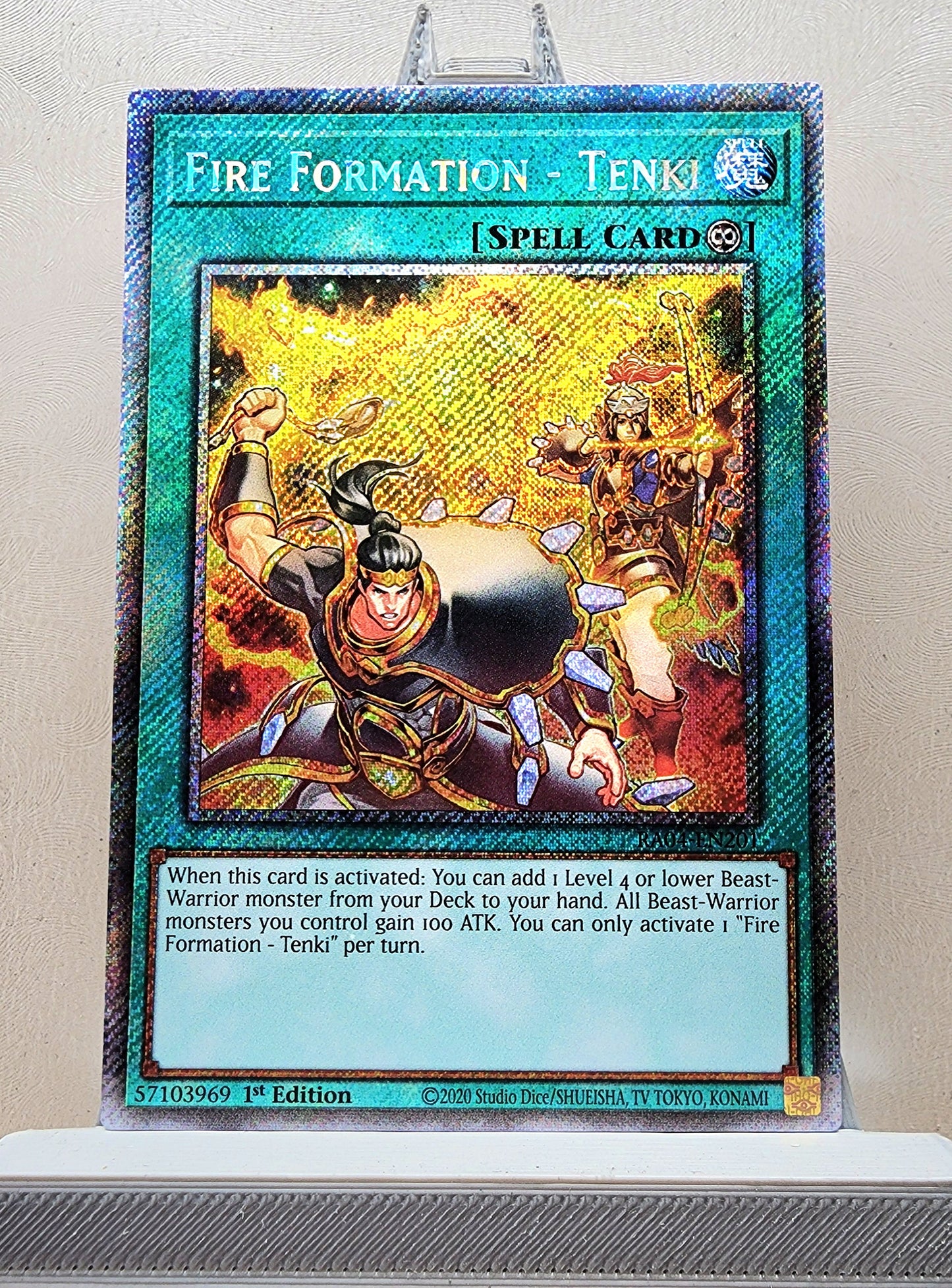 Yugioh! 1x Fire Formation - Tenki (RA04 - Platinum Secret Rare) 1st Edition