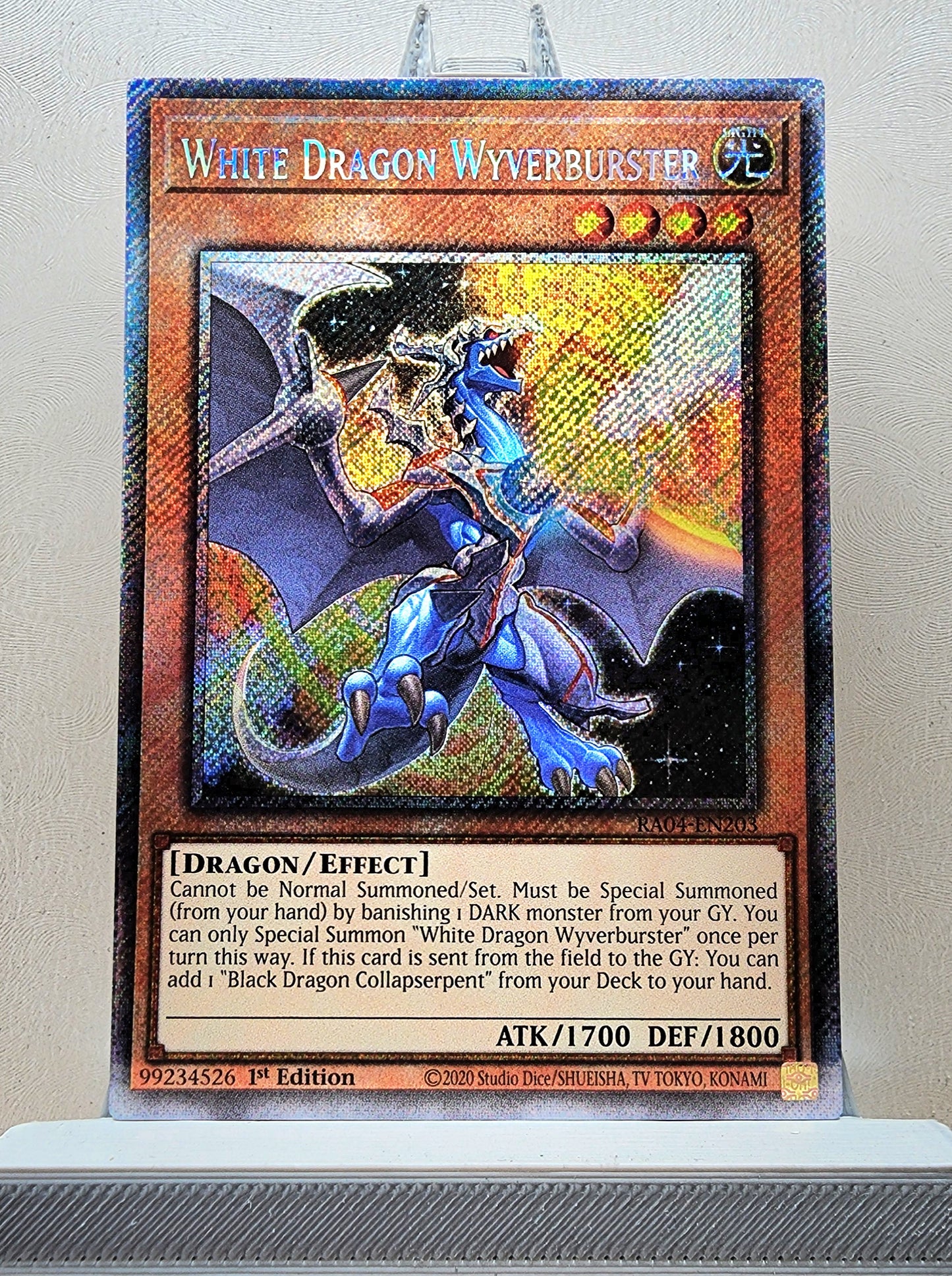 Yugioh! 1x White Dragon Wyverburster (RA04 - Platinum Secret Rare) 1st Edition